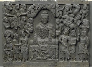 Dea Bhadrakali venerata dagli dei da una serie tantrica di Devi